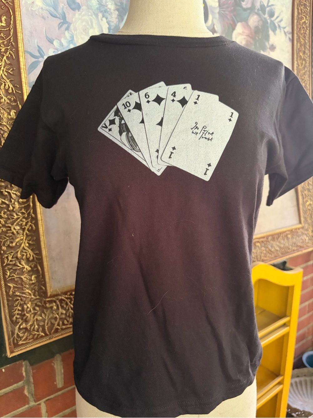 Black women Graphic Card-Print T-Shirt